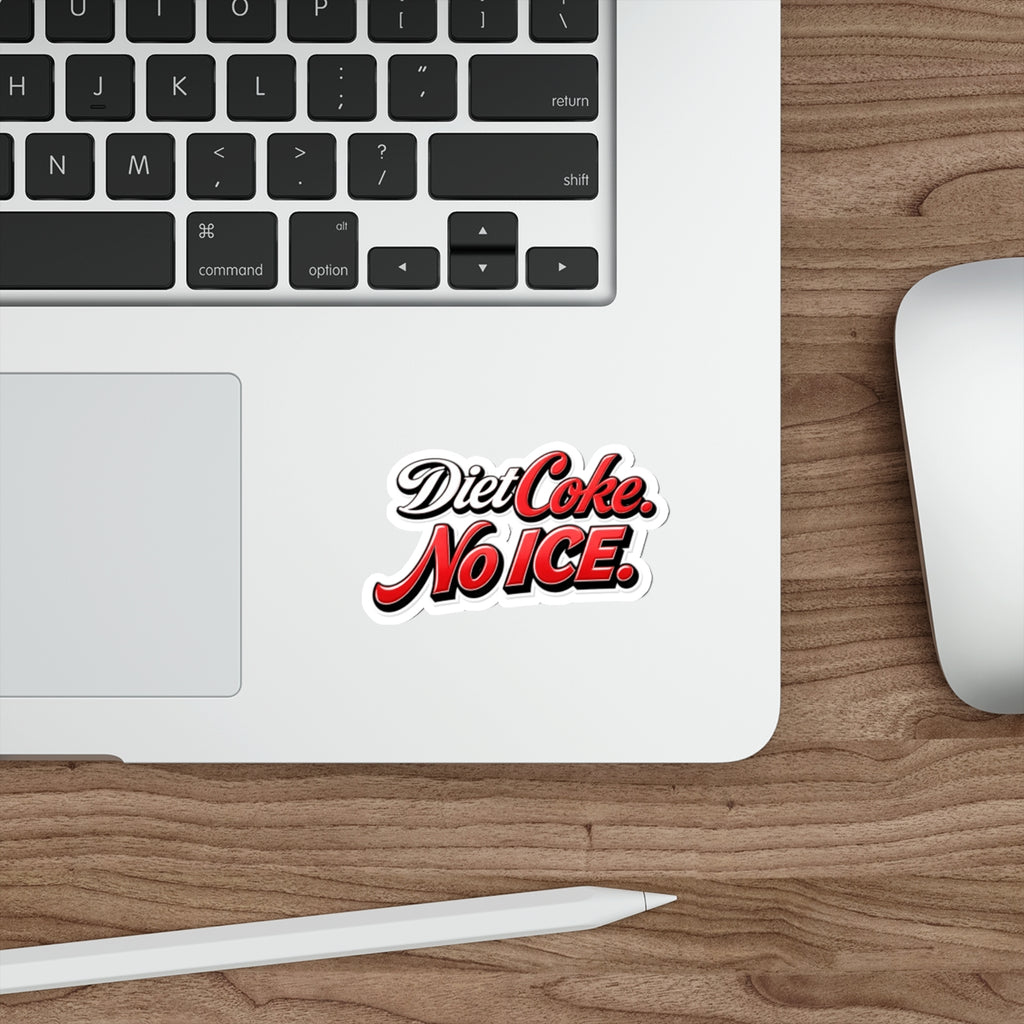 Die-Cut Sticker — "Diet Coke. No Ice." Retro Script Sticker