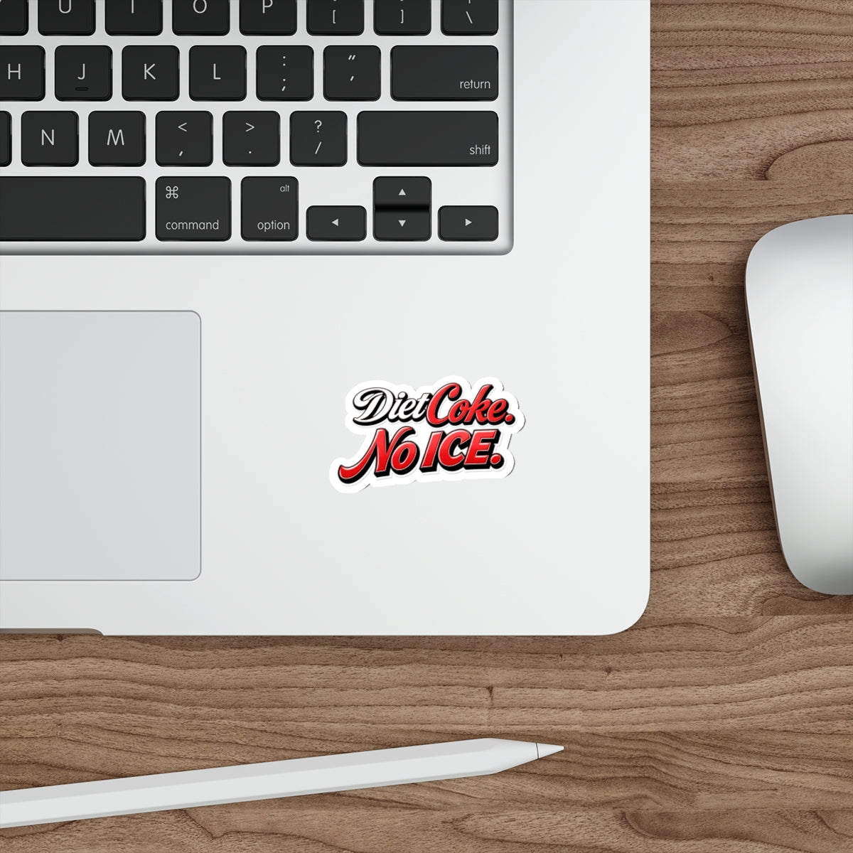 Die-Cut Sticker — "Diet Coke. No Ice." Retro Script Sticker