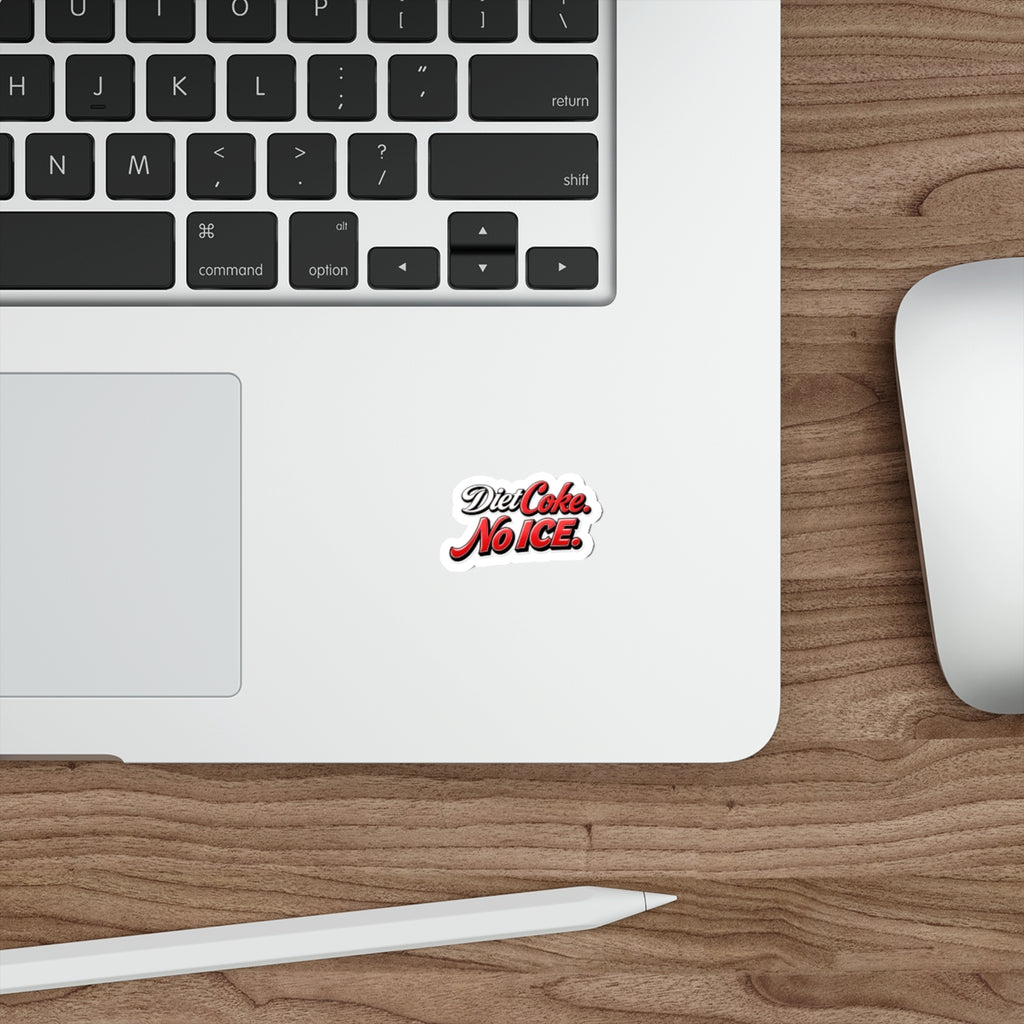 Die-Cut Sticker — "Diet Coke. No Ice." Retro Script Sticker